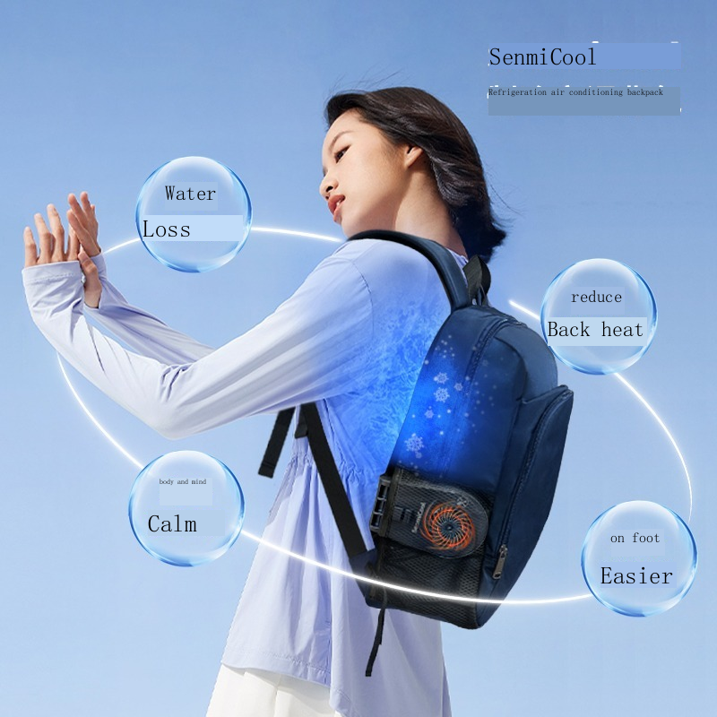 SenmiCool 30L Outdoor Summer AC Backpack With Semiconductor Mini Air Conditioner Fan For Hiking , Muslim Pilgrimage Hajj Umrah travel & Mountaineering Bag