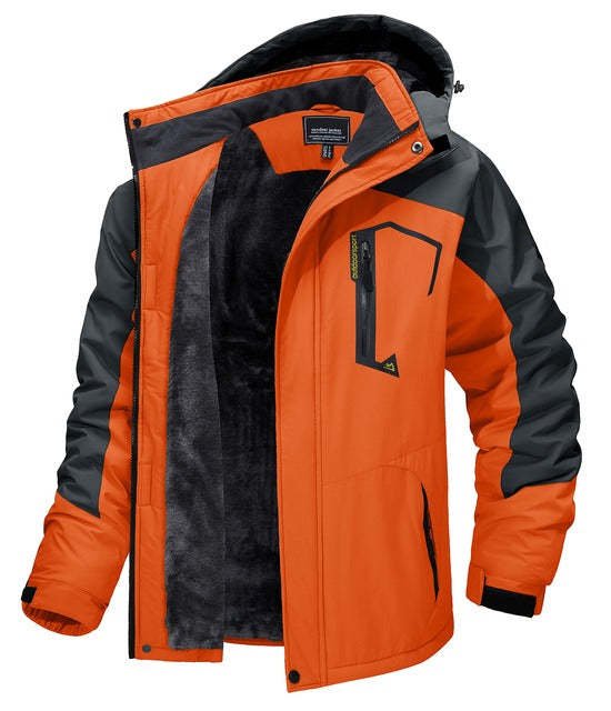 Mens Top Quality Warm Jacket Fleece Lined Waterproof Hooded Full Zip Bomber Coat
| TJ153D