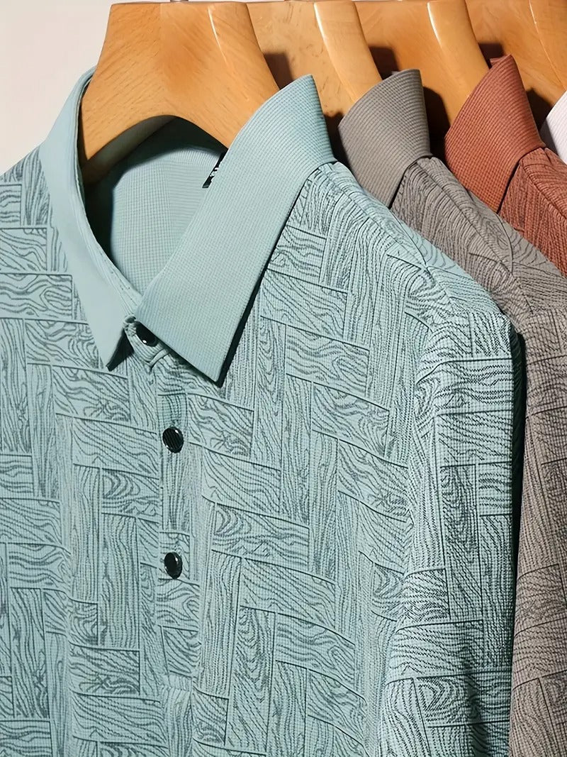 Men's Lightweight Summer Golf Shirt Casual Button-Up Short Sleeve Shirt | Q135