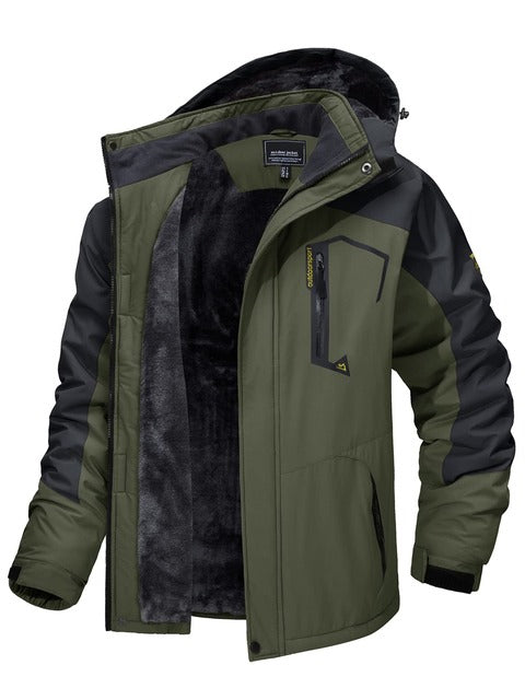 Mens Top Quality Warm Jacket Fleece Lined Waterproof Hooded Full Zip Bomber Coat
| TJ153D