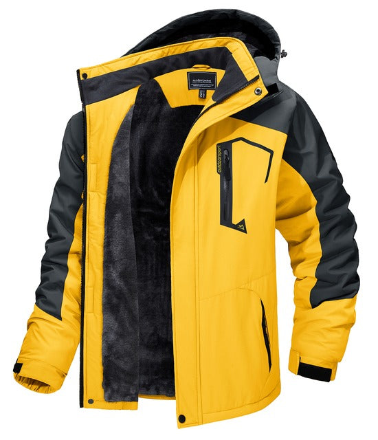 Mens Top Quality Warm Jacket Fleece Lined Waterproof Hooded Full Zip Bomber Coat
| TJ153D