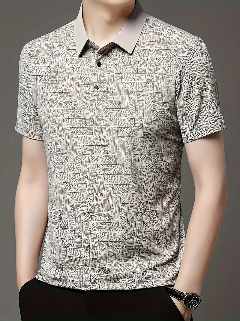 Men's Lightweight Summer Golf Shirt Casual Button-Up Short Sleeve Shirt | Q135