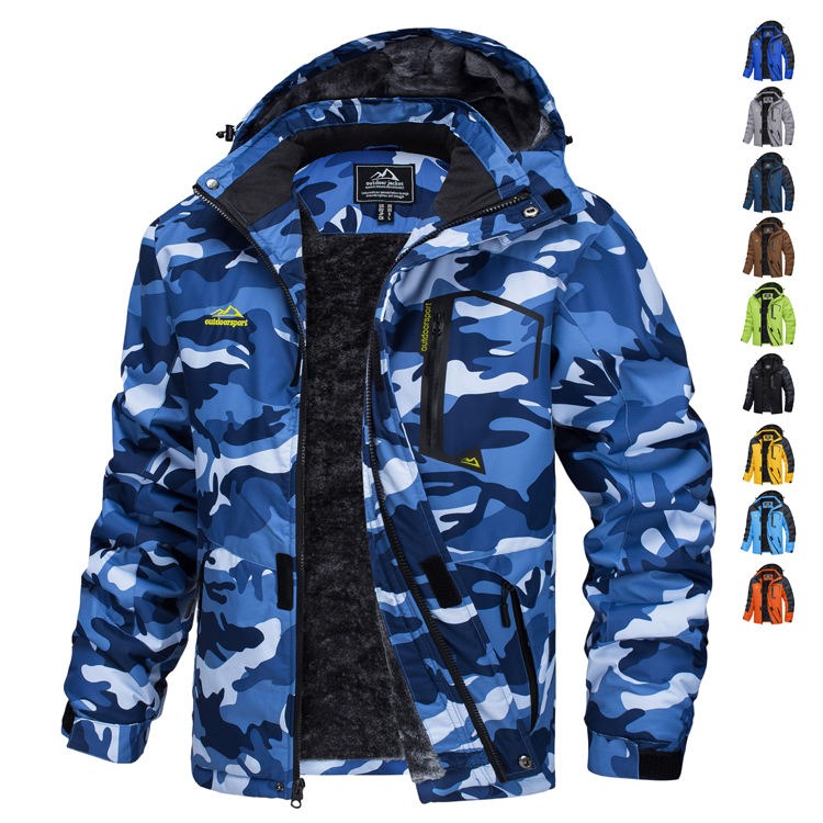 Mens Top Quality Warm Jacket Fleece Lined Waterproof Hooded Full Zip Bomber Coat
| TJ153D