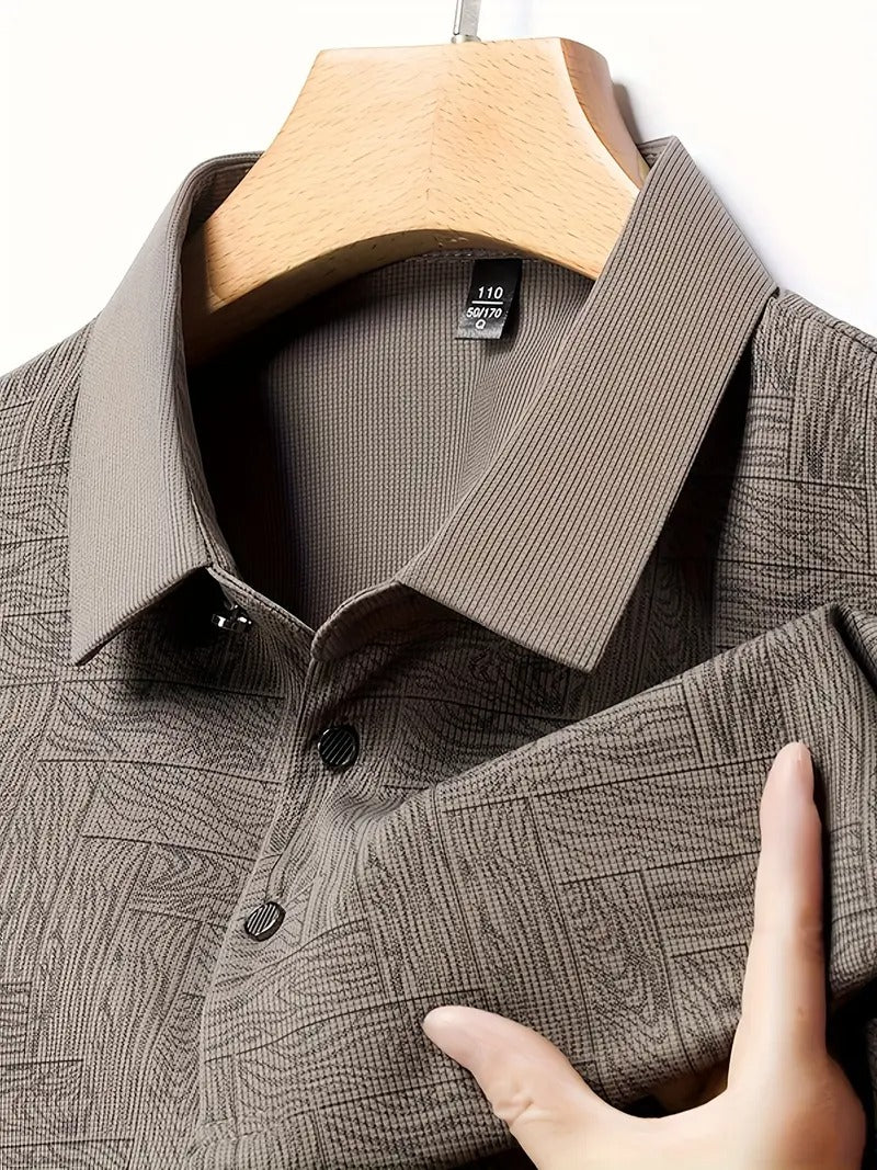 Men's Lightweight Summer Golf Shirt Casual Button-Up Short Sleeve Shirt | Q135