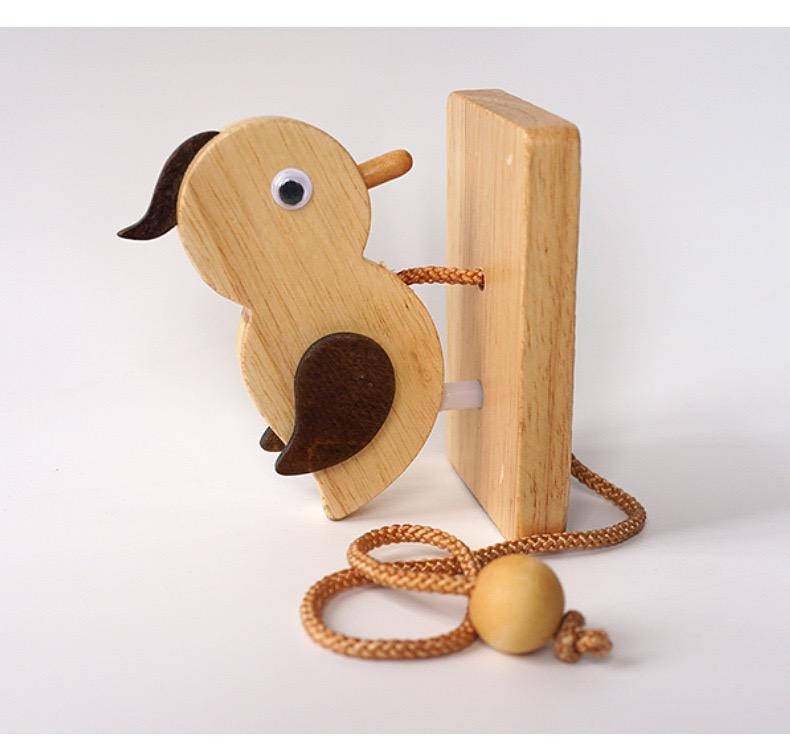 Wooden Handmade Woodpecker Doorbell Self-Adhesive Vintage Bird Door Knocker for Front & Room Doors |