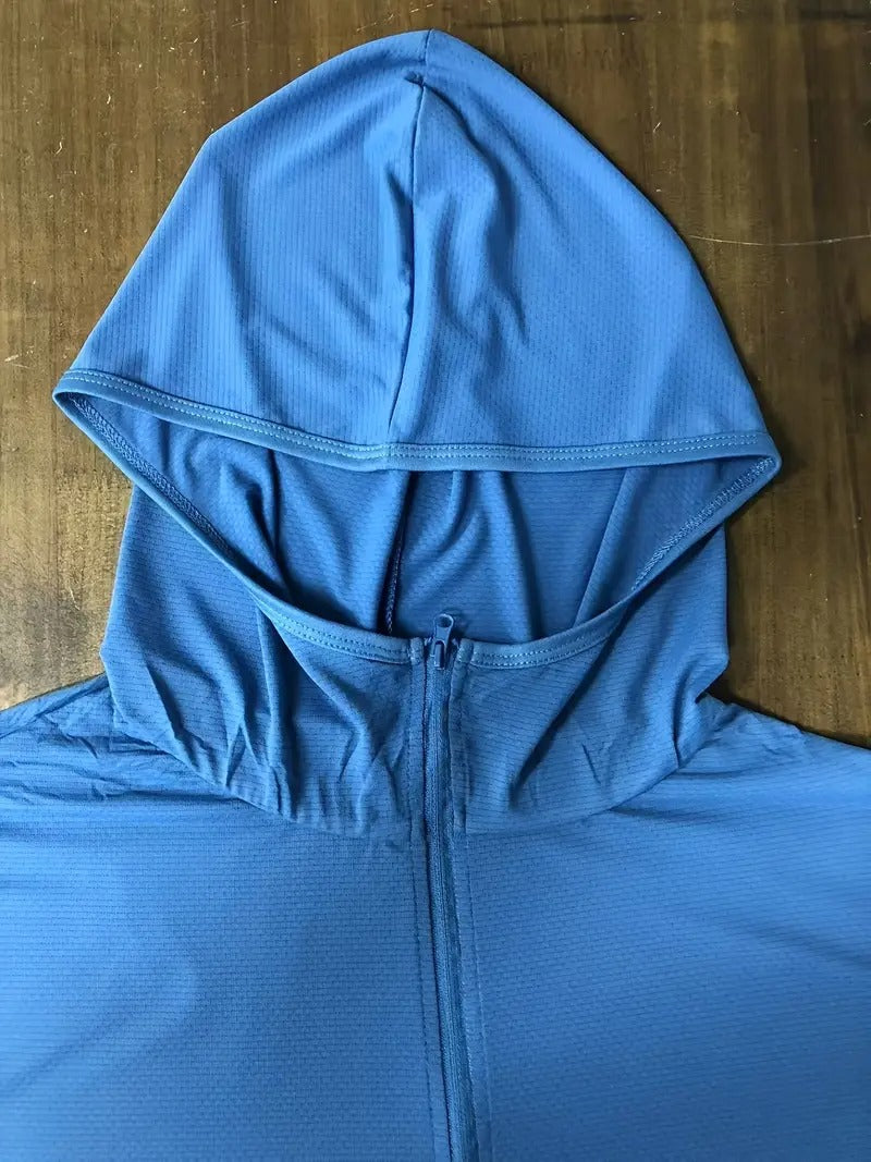 Men’s Lightweight UV Sun Hoodie – Ice Silk, Quick-Dry & Breathable for Summer – Fishing, Cycling, Hiking Activewear | 1999
