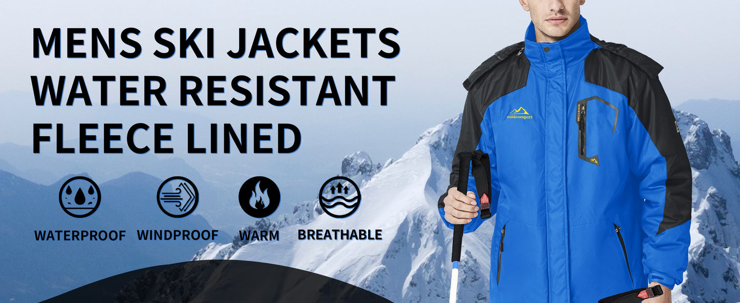 Mens Top Quality Warm Jacket Fleece Lined Waterproof Hooded Full Zip Bomber Coat
| TJ153D