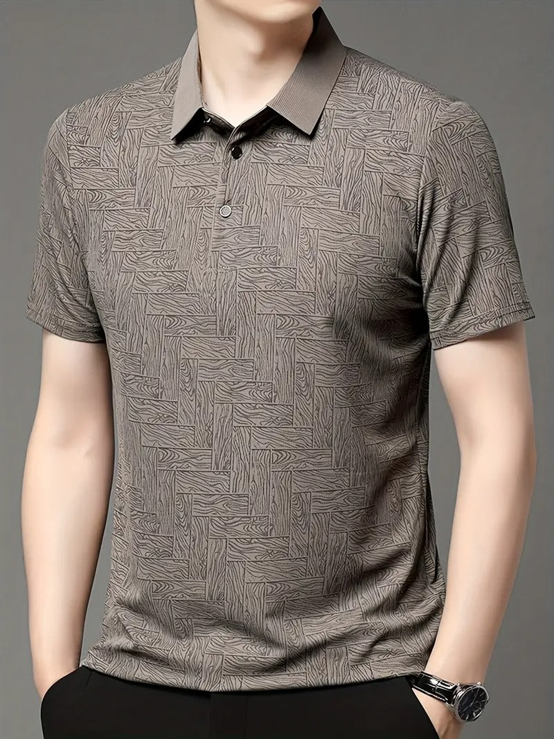 Men's Lightweight Summer Golf Shirt Casual Button-Up Short Sleeve Shirt | Q135