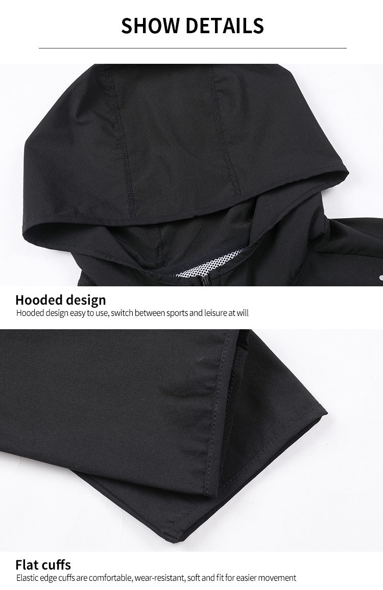 Veste de sport à capuche pour homme, imperméable, de qualité supérieure, avec bandes réfléchissantes, pour course à pied, extérieur, gym, entraînement