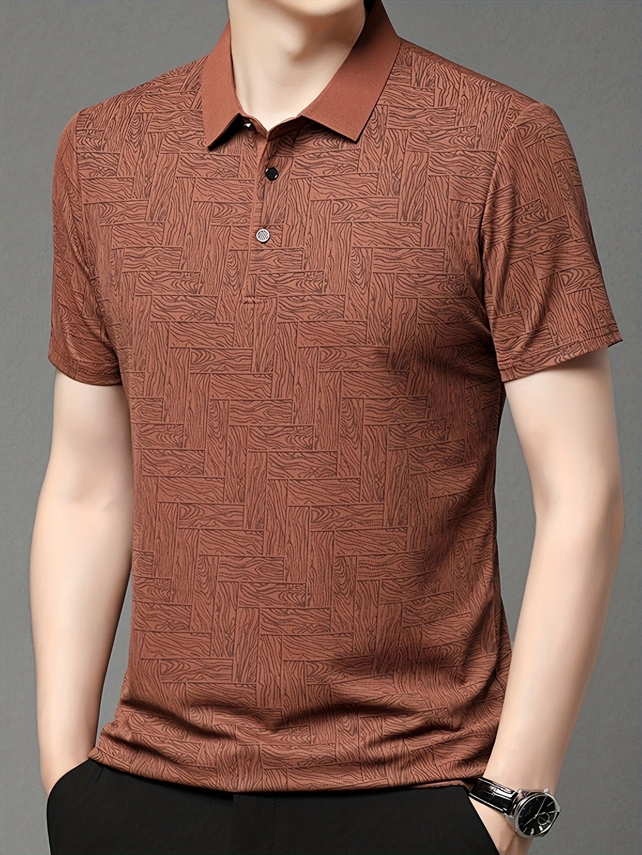 Men's Lightweight Summer Golf Shirt Casual Button-Up Short Sleeve Shirt | Q135