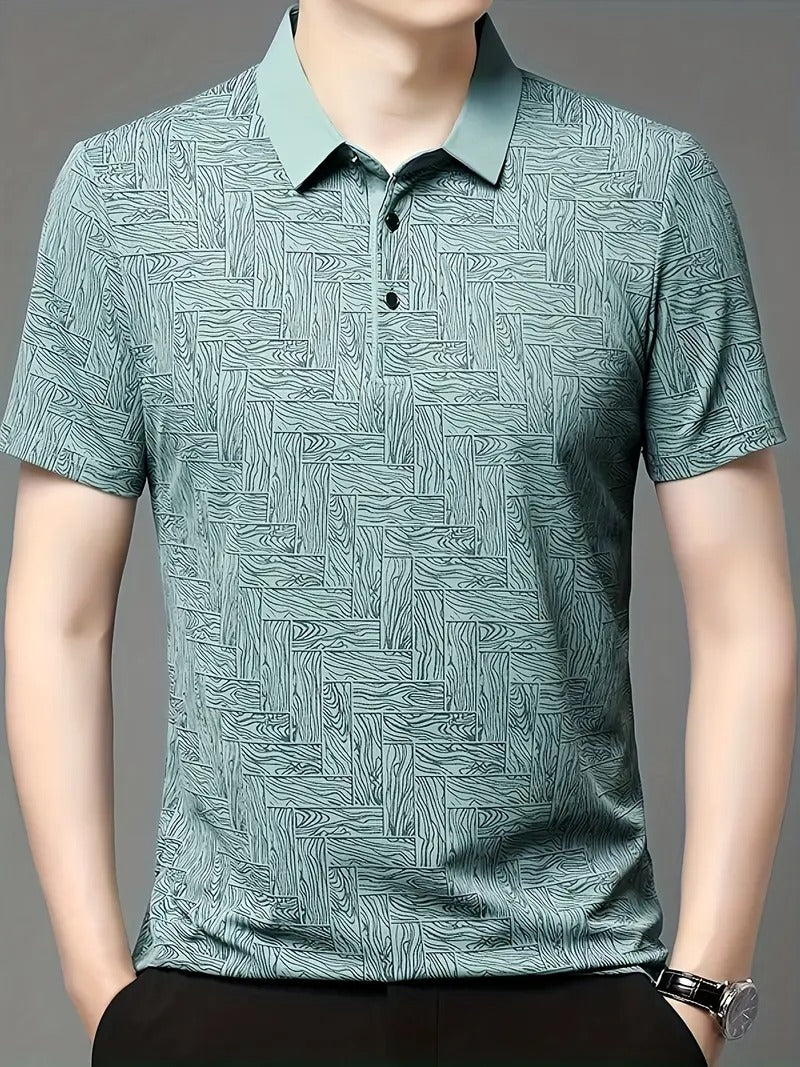 Men's Lightweight Summer Golf Shirt Casual Button-Up Short Sleeve Shirt | Q135
