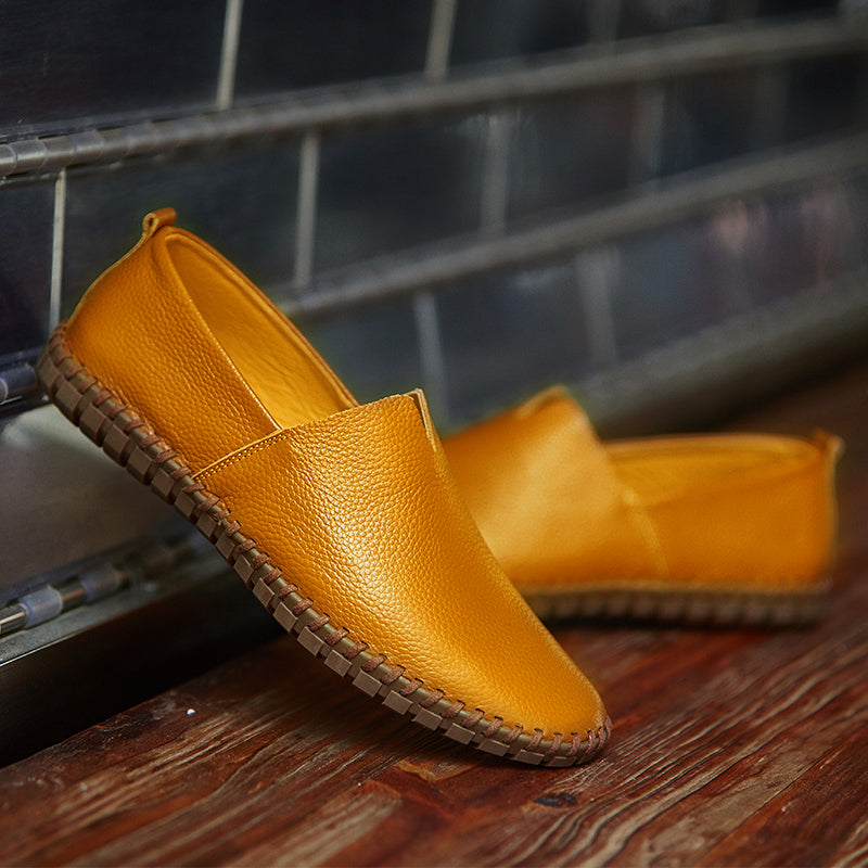 Men's Handmade Gommino Penny Loafers – Lightweight Leather Driving Shoes | Casual Slip-On Flats | 955