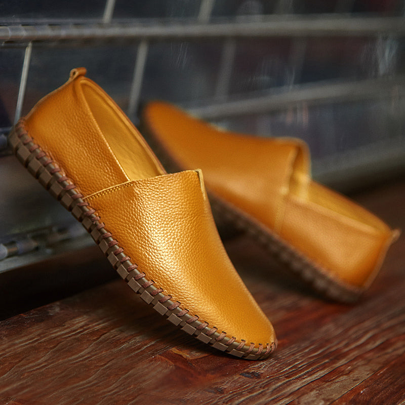 Men's Handmade Gommino Penny Loafers – Lightweight Leather Driving Shoes | Casual Slip-On Flats | 955