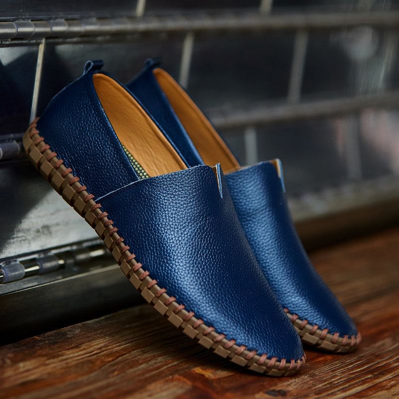 Men's Handmade Gommino Penny Loafers – Lightweight Leather Driving Shoes | Casual Slip-On Flats | 955