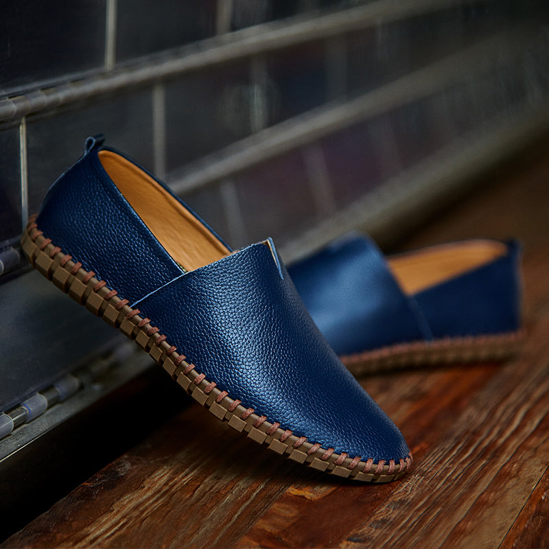 Men's Handmade Gommino Penny Loafers – Lightweight Leather Driving Shoes | Casual Slip-On Flats | 955