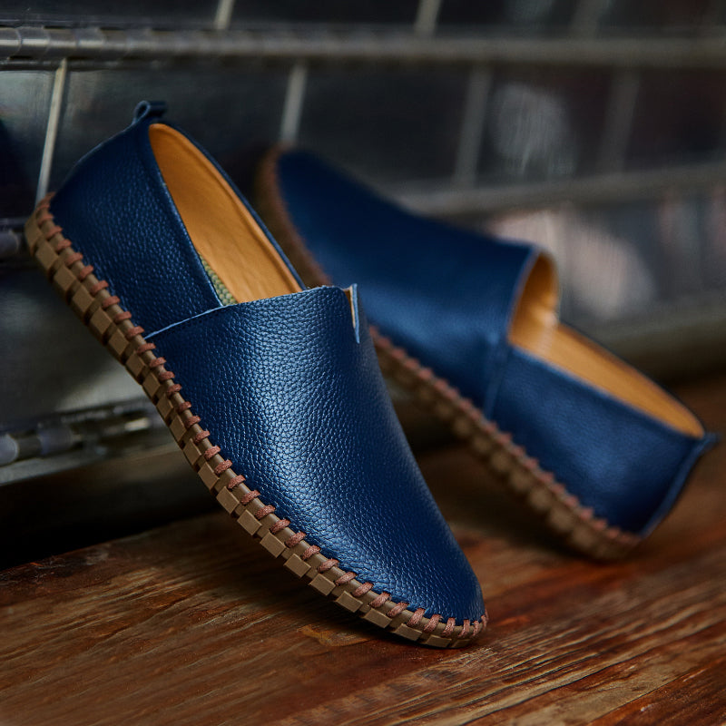 Men's Handmade Gommino Penny Loafers – Lightweight Leather Driving Shoes | Casual Slip-On Flats | 955