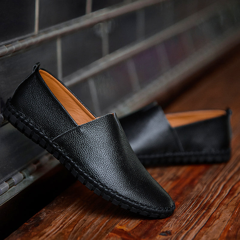 Men's Handmade Gommino Penny Loafers – Lightweight Leather Driving Shoes | Casual Slip-On Flats | 955