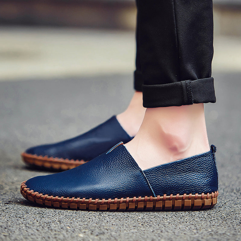 Men's Handmade Gommino Penny Loafers – Lightweight Leather Driving Shoes | Casual Slip-On Flats | 955
