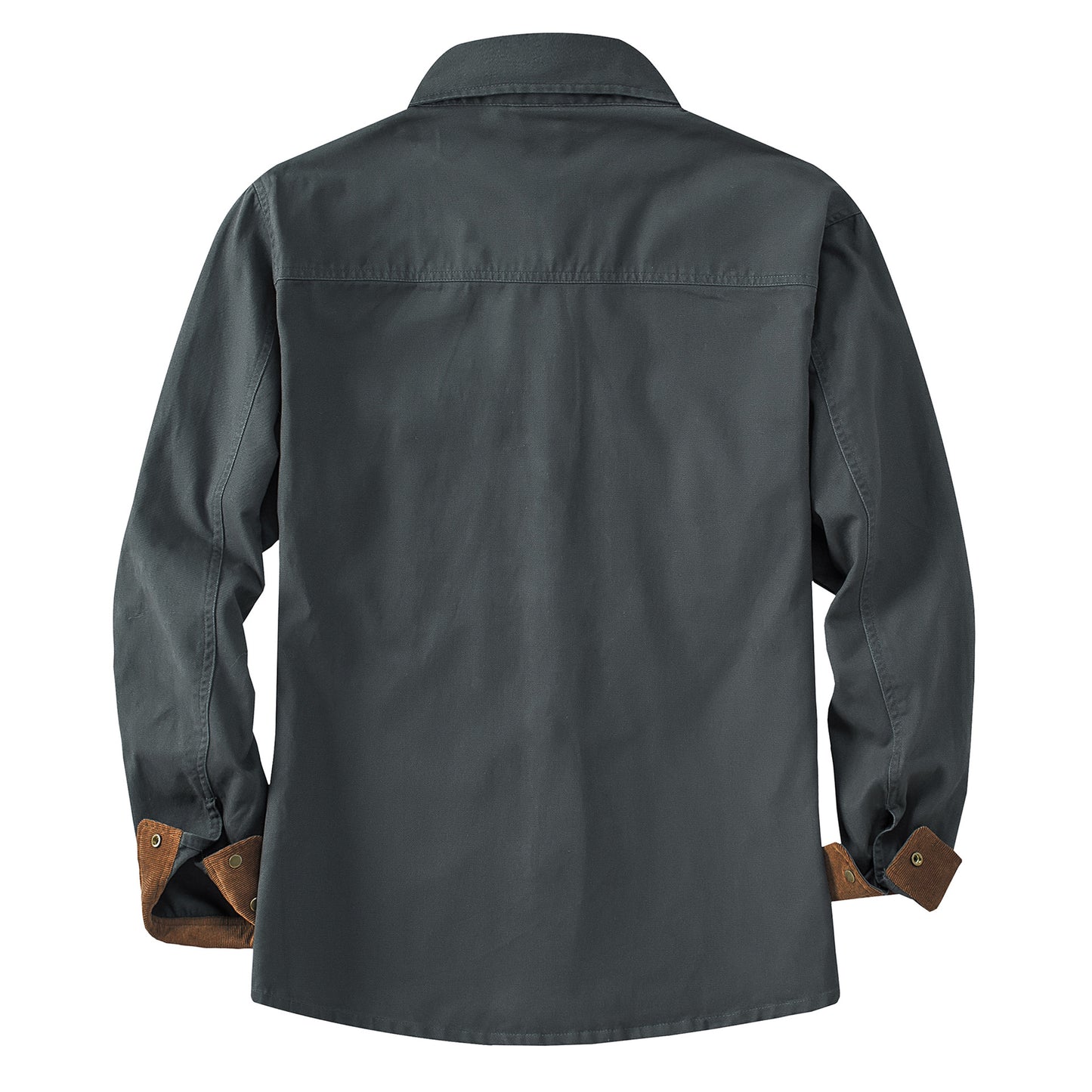 Men's Workwear Pure Cotton Corduroy Shirt with Contrast Color Lapel Plus Size Loose Fit Top | 3261
