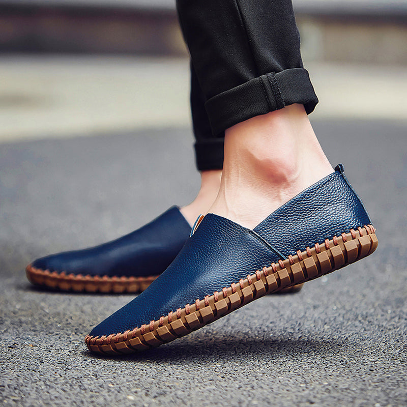 Men's Handmade Gommino Penny Loafers – Lightweight Leather Driving Shoes | Casual Slip-On Flats | 955