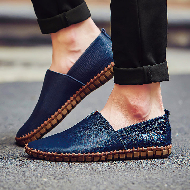 Men's Handmade Gommino Penny Loafers – Lightweight Leather Driving Shoes | Casual Slip-On Flats | 955