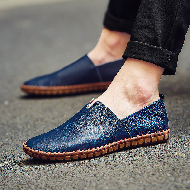 Men's Handmade Gommino Penny Loafers – Lightweight Leather Driving Shoes | Casual Slip-On Flats | 955