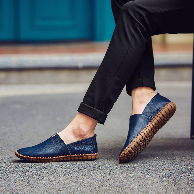 Men's Handmade Gommino Penny Loafers – Lightweight Leather Driving Shoes | Casual Slip-On Flats | 955