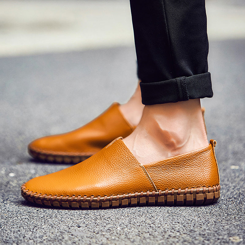 Men's Handmade Gommino Penny Loafers – Lightweight Leather Driving Shoes | Casual Slip-On Flats | 955