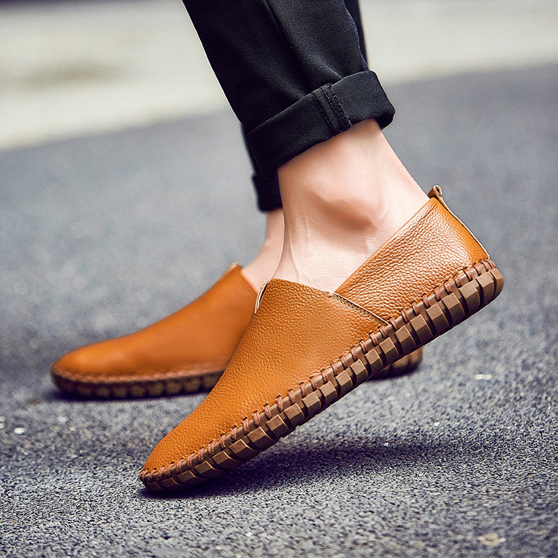 Men's Handmade Gommino Penny Loafers – Lightweight Leather Driving Shoes | Casual Slip-On Flats | 955