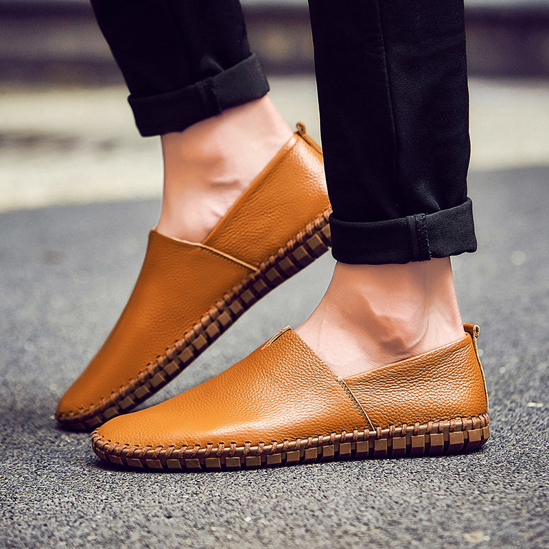 Men's Handmade Gommino Penny Loafers – Lightweight Leather Driving Shoes | Casual Slip-On Flats | 955