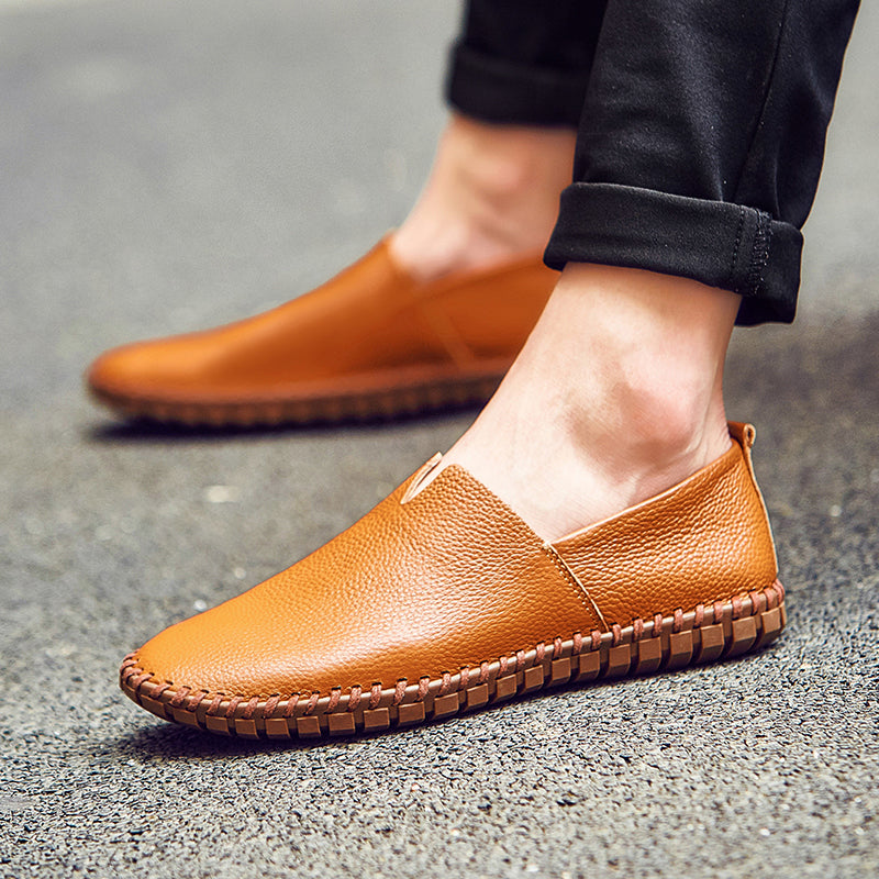 Men's Handmade Gommino Penny Loafers – Lightweight Leather Driving Shoes | Casual Slip-On Flats | 955