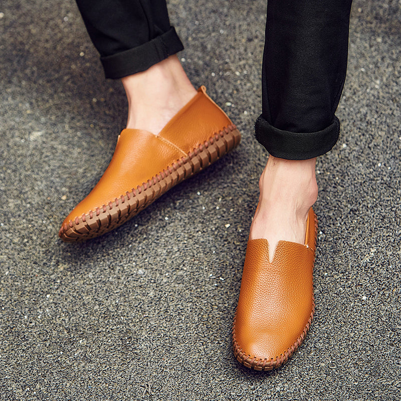 Men's Handmade Gommino Penny Loafers – Lightweight Leather Driving Shoes | Casual Slip-On Flats | 955