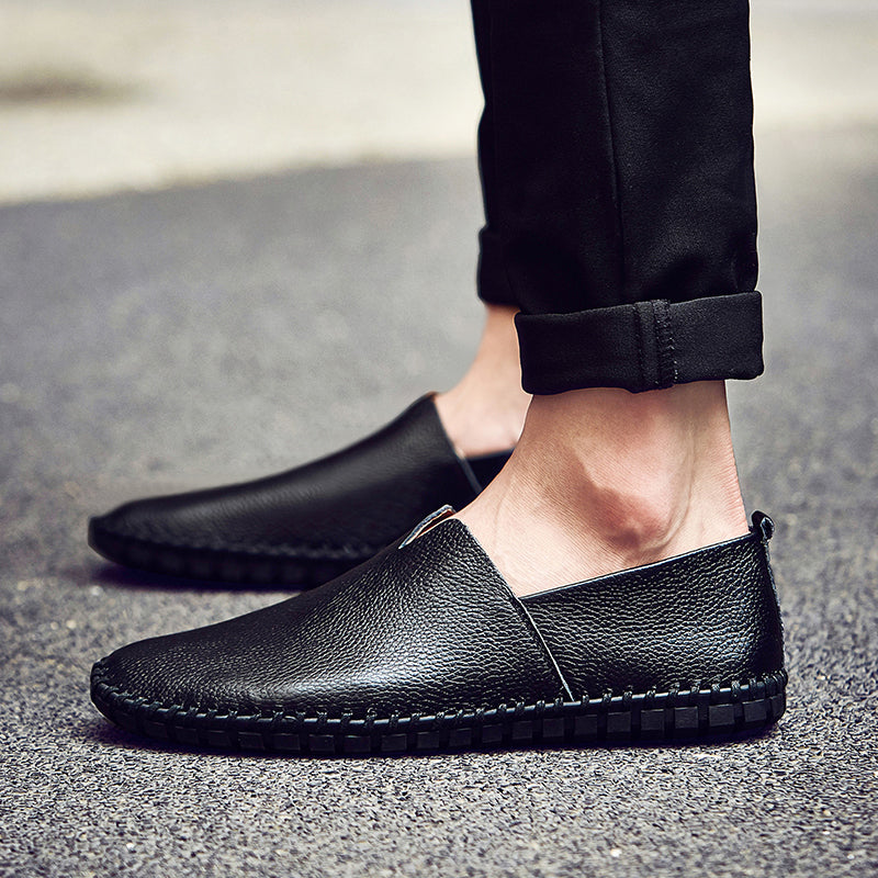 Men's Handmade Gommino Penny Loafers – Lightweight Leather Driving Shoes | Casual Slip-On Flats | 955