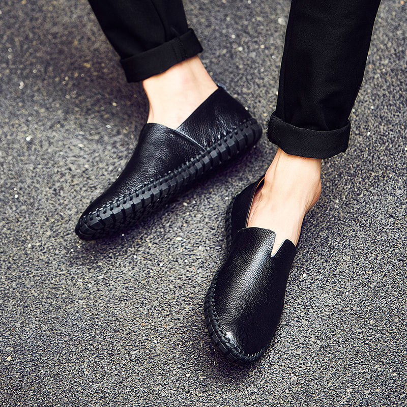 Men's Handmade Gommino Penny Loafers – Lightweight Leather Driving Shoes | Casual Slip-On Flats | 955