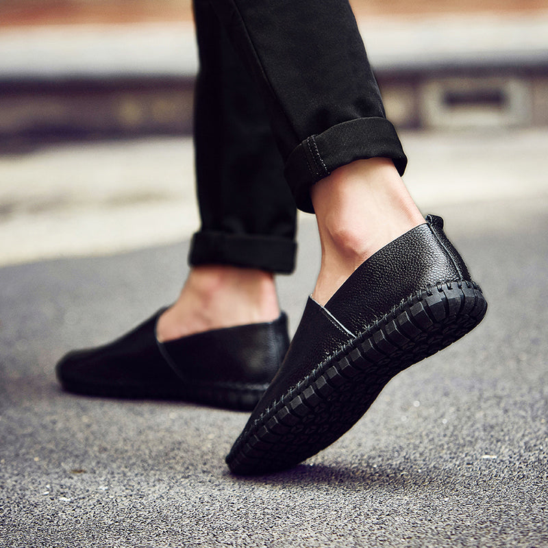Men's Handmade Gommino Penny Loafers – Lightweight Leather Driving Shoes | Casual Slip-On Flats | 955