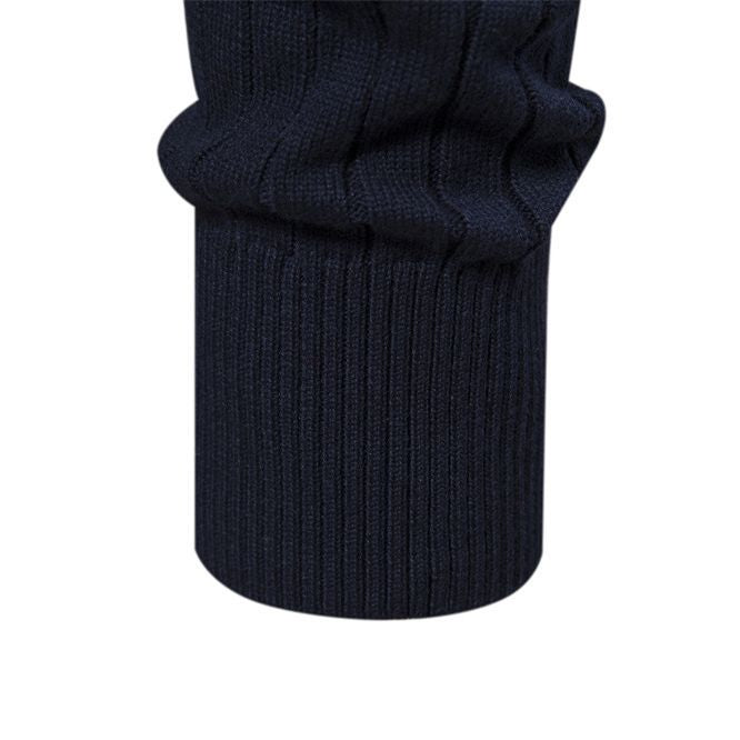 Pull d'hiver chaud à col montant pour homme, pull tricoté en coton de couleur unie | Y830