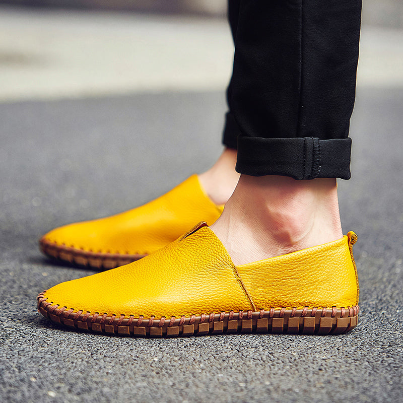 Men's Handmade Gommino Penny Loafers – Lightweight Leather Driving Shoes | Casual Slip-On Flats | 955