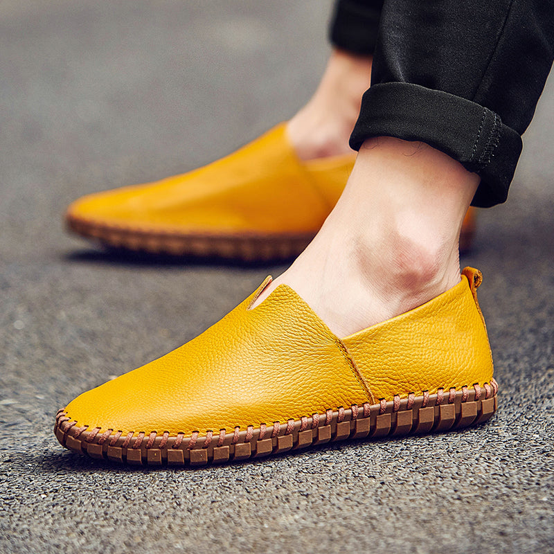Men's Handmade Gommino Penny Loafers – Lightweight Leather Driving Shoes | Casual Slip-On Flats | 955