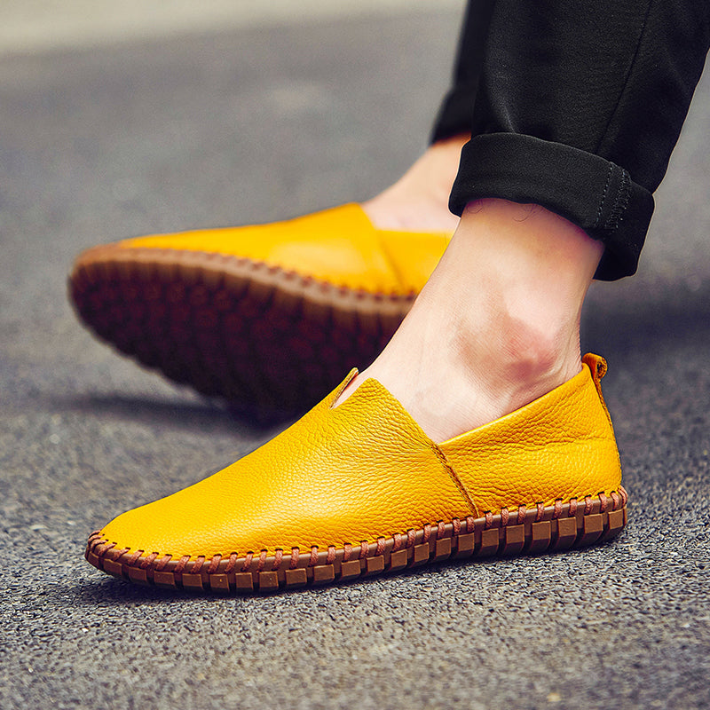 Men's Handmade Gommino Penny Loafers – Lightweight Leather Driving Shoes | Casual Slip-On Flats | 955