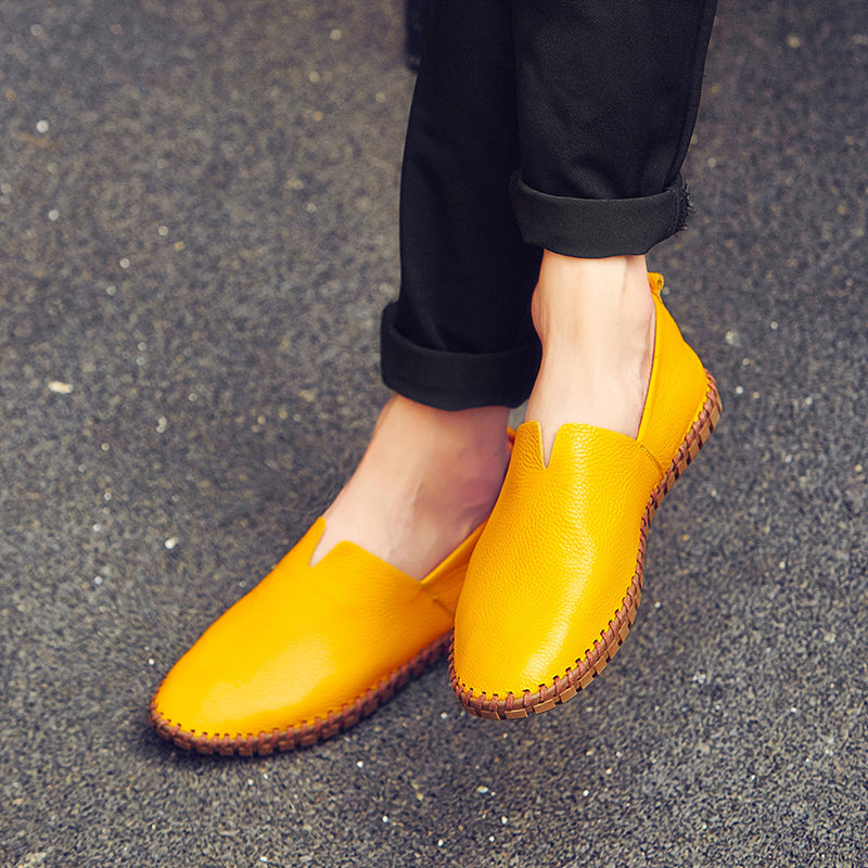 Men's Handmade Gommino Penny Loafers – Lightweight Leather Driving Shoes | Casual Slip-On Flats | 955