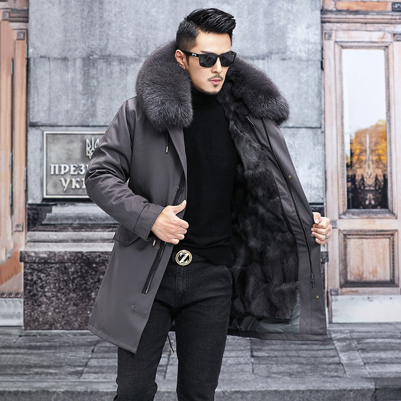 Parka Men's Winter Jacket With Fur Inside Men's Shearling