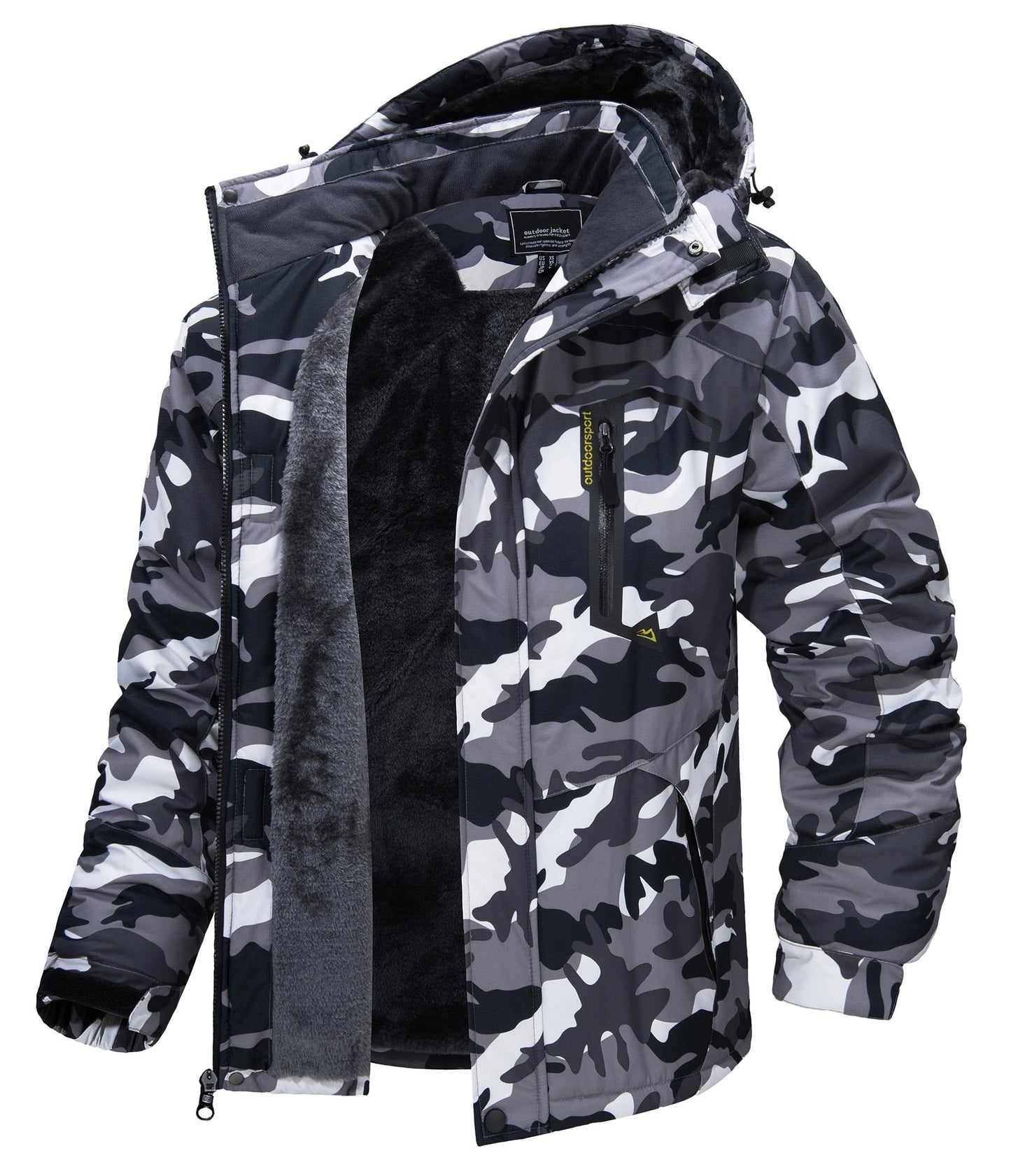 Mens Top Quality Warm Jacket Fleece Lined Waterproof Hooded Full Zip Bomber Coat
| TJ153D