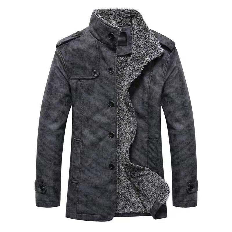 Cappotto invernale caldo in pelle da uomo, parka, giacca in pile, trench, giacca slim | ZQBA227