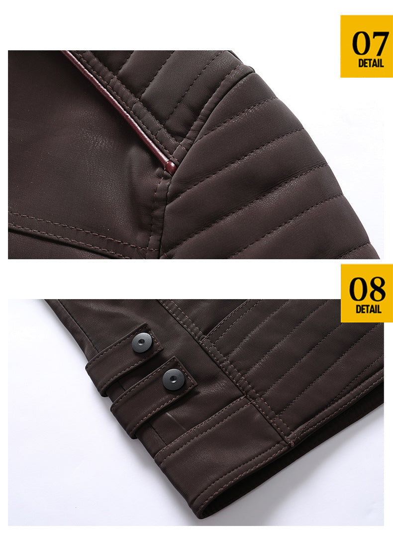 Giacca da uomo in pelle scamosciata morbida spazzolata PU, moda, multi-ricamata, giacca da marea, blazer | 8809