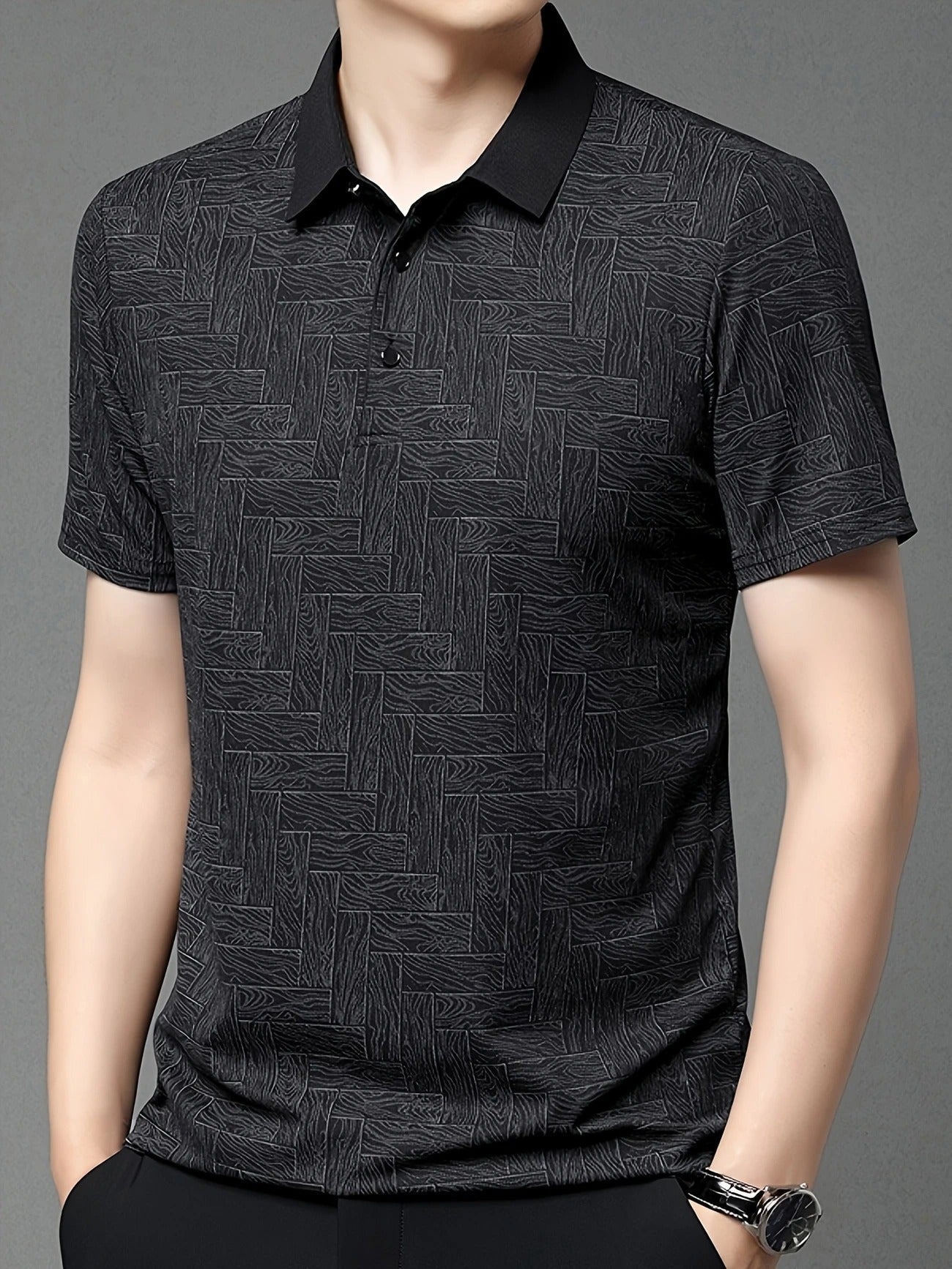 Men's Lightweight Summer Golf Shirt Casual Button-Up Short Sleeve Shirt | Q135