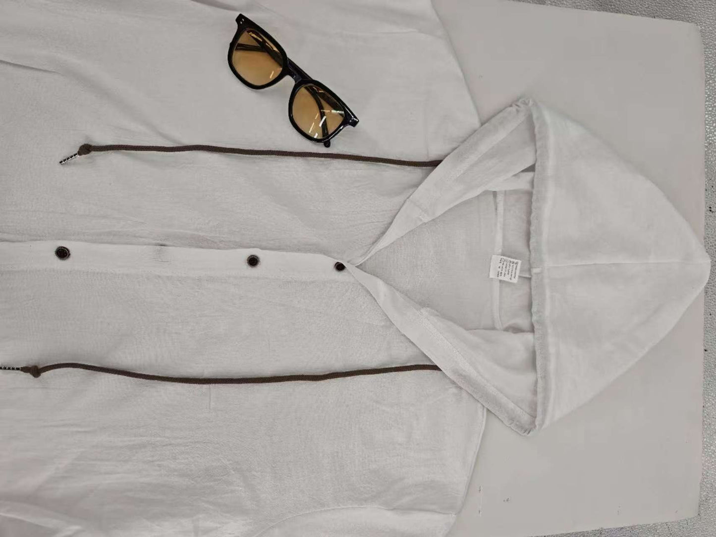 Men's Oversized Linen Shirt – Short-Sleeve Hooded Top | Breathable Amekaji Casual Style | Relaxed Fit Summer Overshirt | Spring 2025 Collection | 2455C