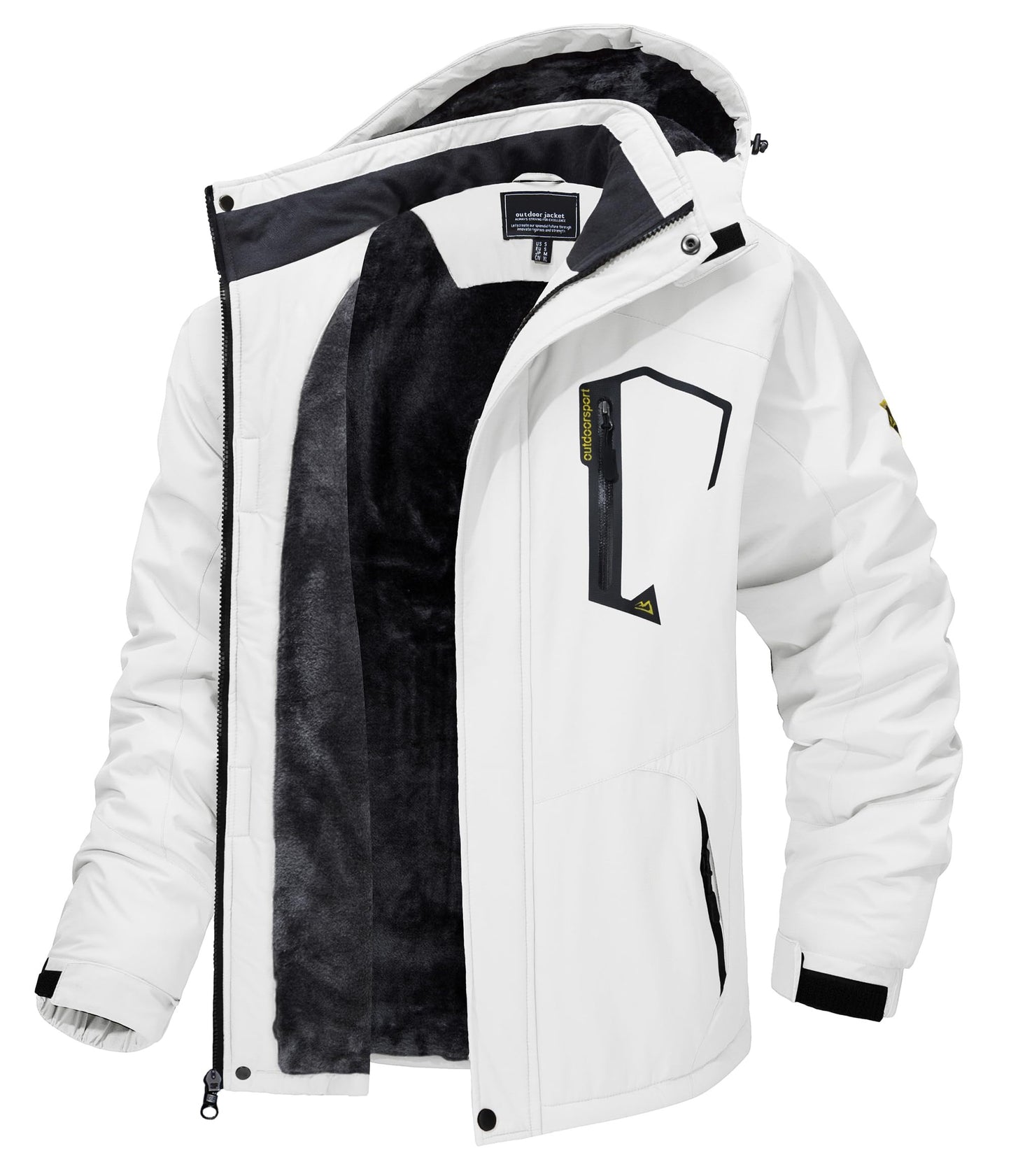 Mens Top Quality Warm Jacket Fleece Lined Waterproof Hooded Full Zip Bomber Coat
| TJ153D