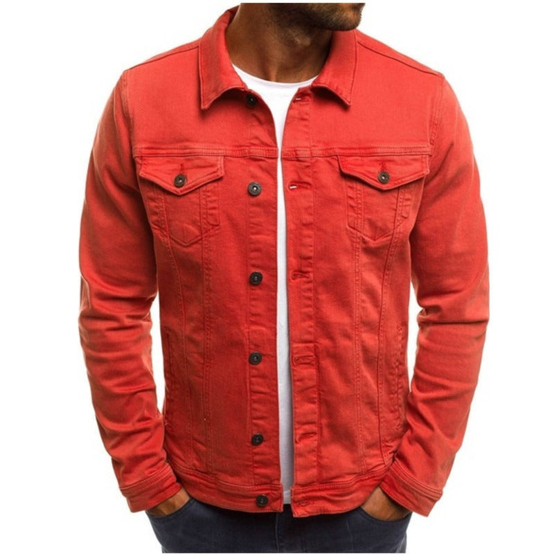 High Quality Denim Jacket Casual Solid Color Streetwear Coat Cardigan Button Workwear Jacket Top | zc132