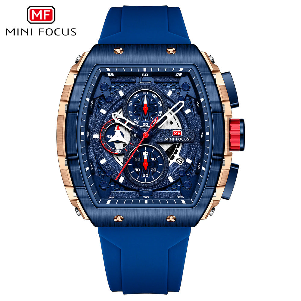 Montres de sport à quartz de luxe pour hommes avec bracelet en silicone et chronographe | MF0399G