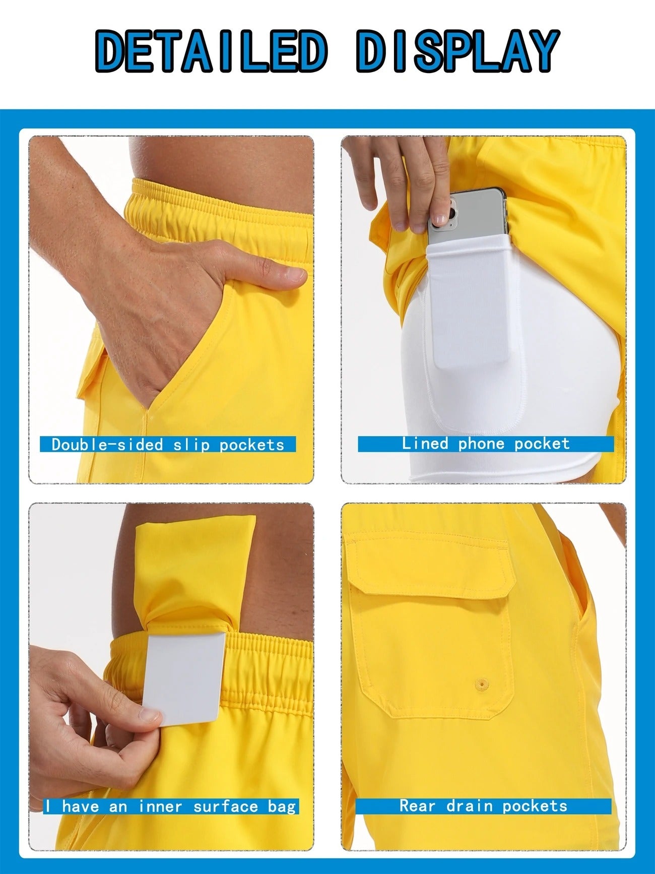 Men’s Quick-Dry Summer Beach Shorts Milk Silk Lined Swim Trunks for Men | 265SCTK